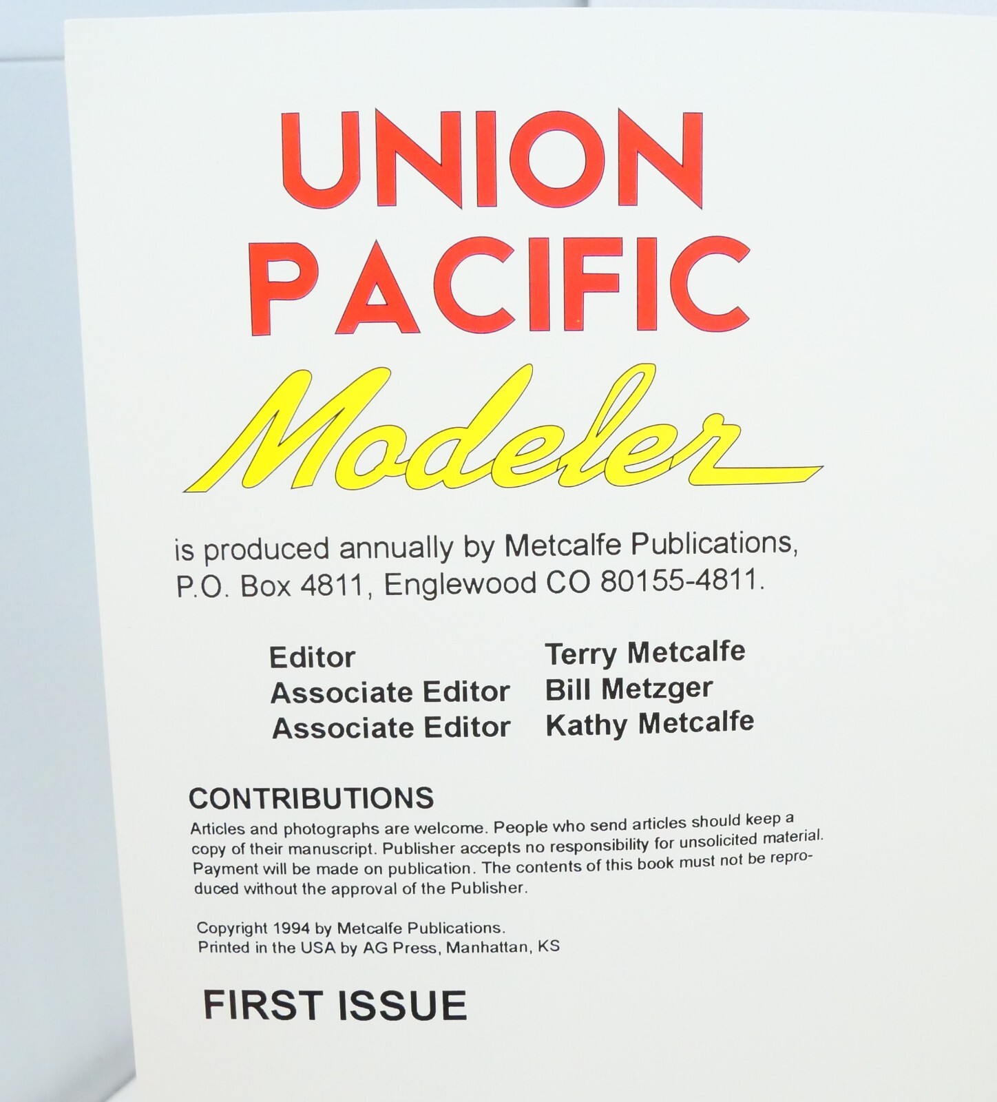 Union Pacific Railroad Modeler Volume 1, 2, 3, & 4, Terry Metcalfe