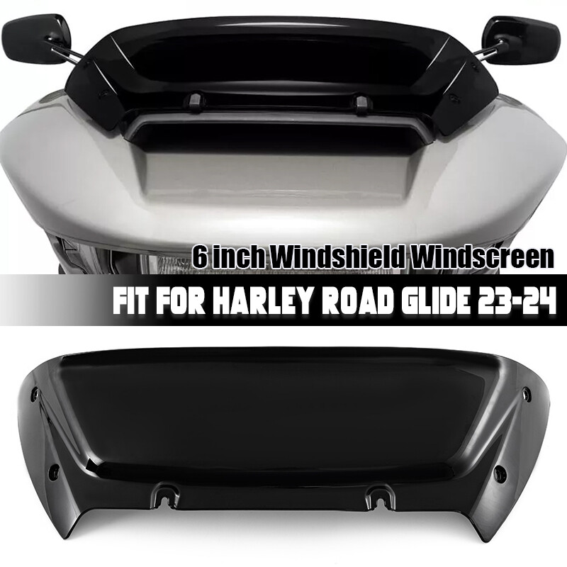 6" Windsreen Windshield Black Fit For Harley Road Glide CVO FLTRXSE Models 2023+