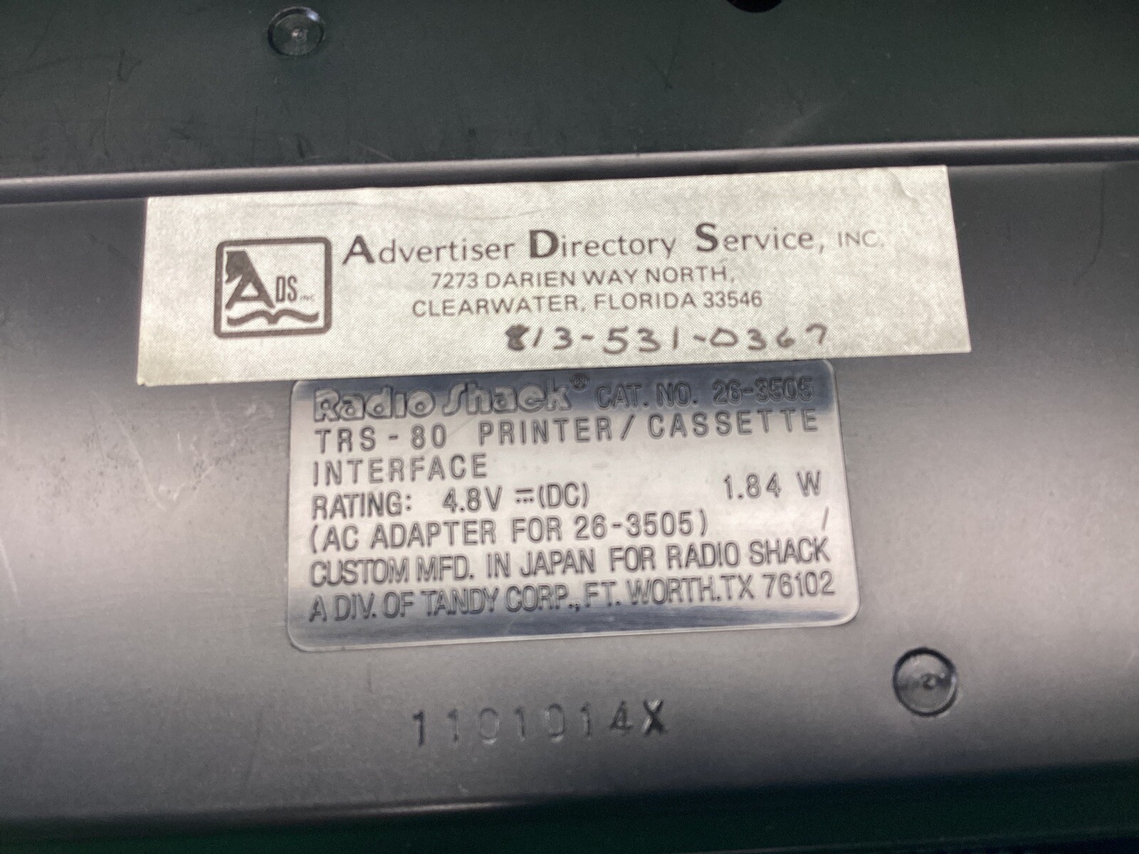 Radio Shack TRS-80 Printer/Cassette Interface UNTESTED