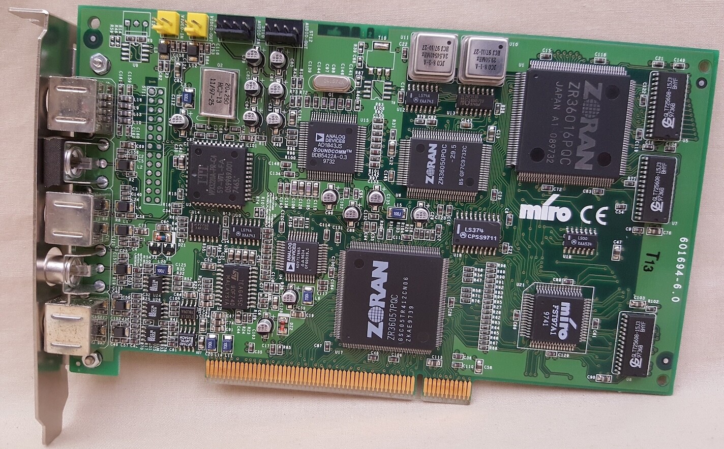 Pinnacle Systems 601694-6.0 miroVIDEO Miro DC30+ PCI Editing Capture Card ZORAN