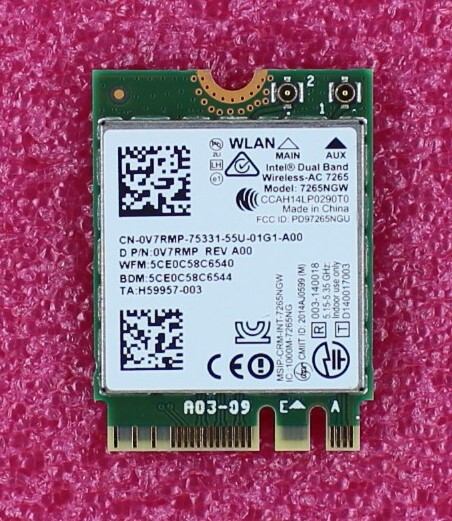 V7RMP - DELL CRD WIRELESS M 2 7265 SAR D0