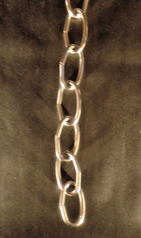 New 3' Nickel Finish 8 Gauge Steel Chandelier Fixture Oval Lamp Chain #FC992N