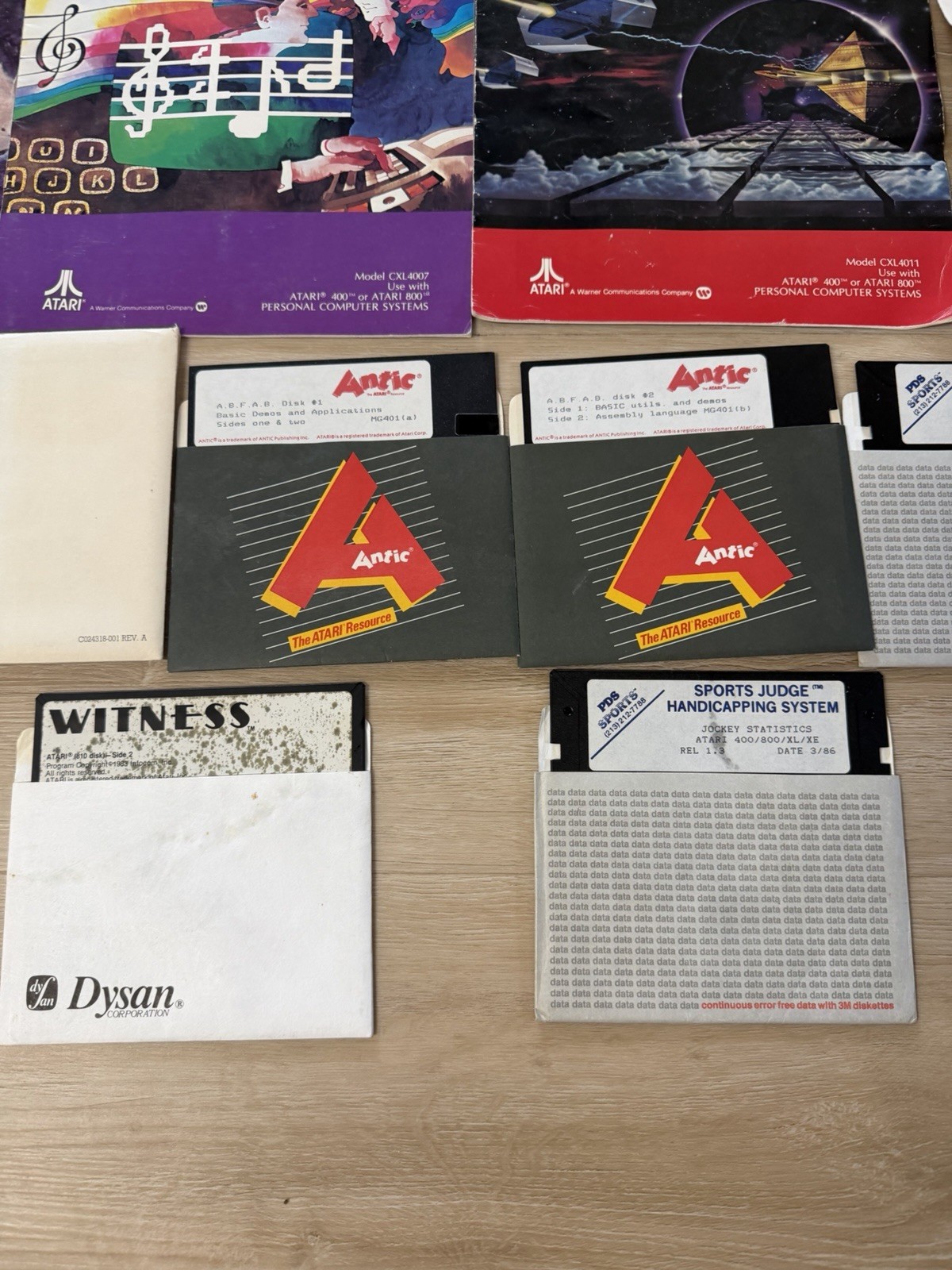 Vintage Atari 400 800 8-Bit Software Disk Manual Lot Mindshadow Witness Untested