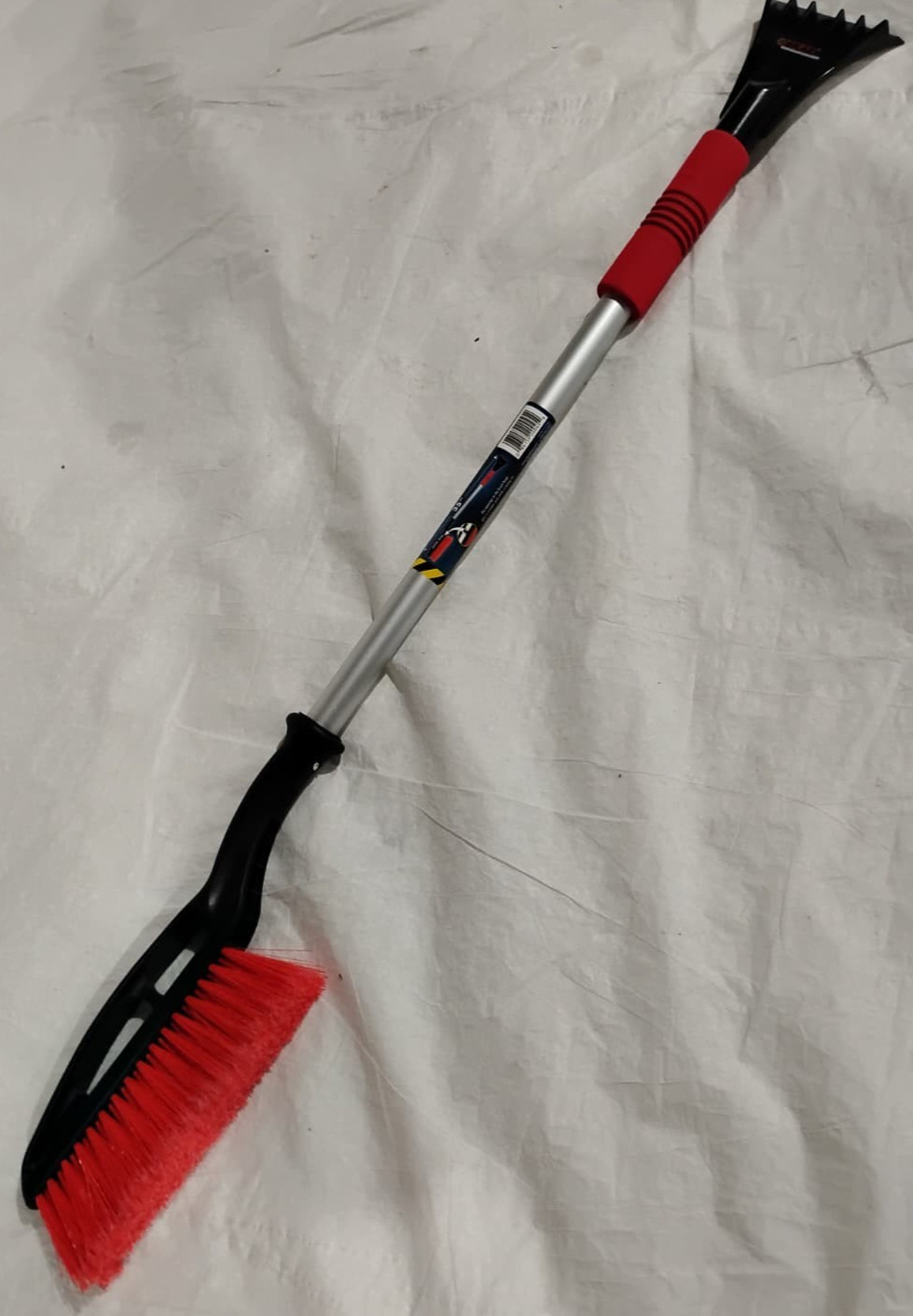 Extendable Snow Brush and Ice Scraper with Red Grip Foam Handle Oskar