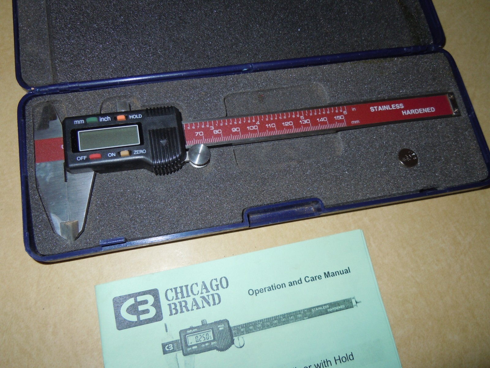 " CHICAGO BRAND " ELECTRONIC DIGITAL CALIPER - LARGE DISPLAY WITH HOLD / 0-150MM