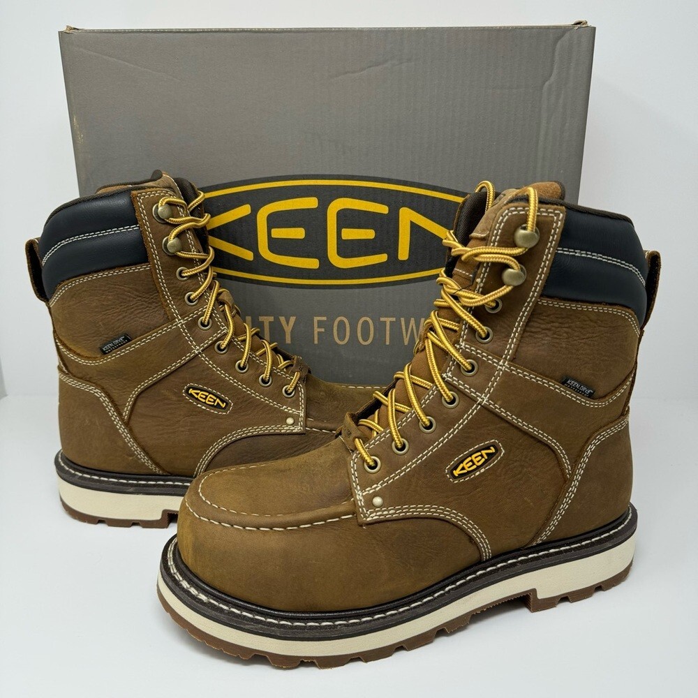 KEEN Men's Cincinnati 90 Degree 8” WP Heel Boots Carbon Fiber Toe Belgian New
