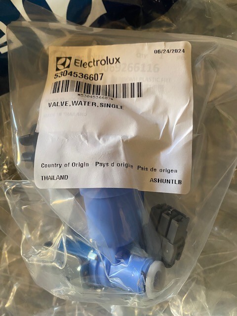 GENUINE ELECTROLX / FRIGIDAIRE WATER VALVE 5304536607 (NEW)