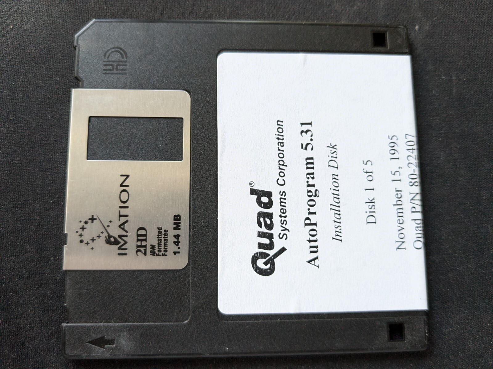 1998 Quad Systems Corporation PCB Pick & Place 5.31 AutoProgram Software