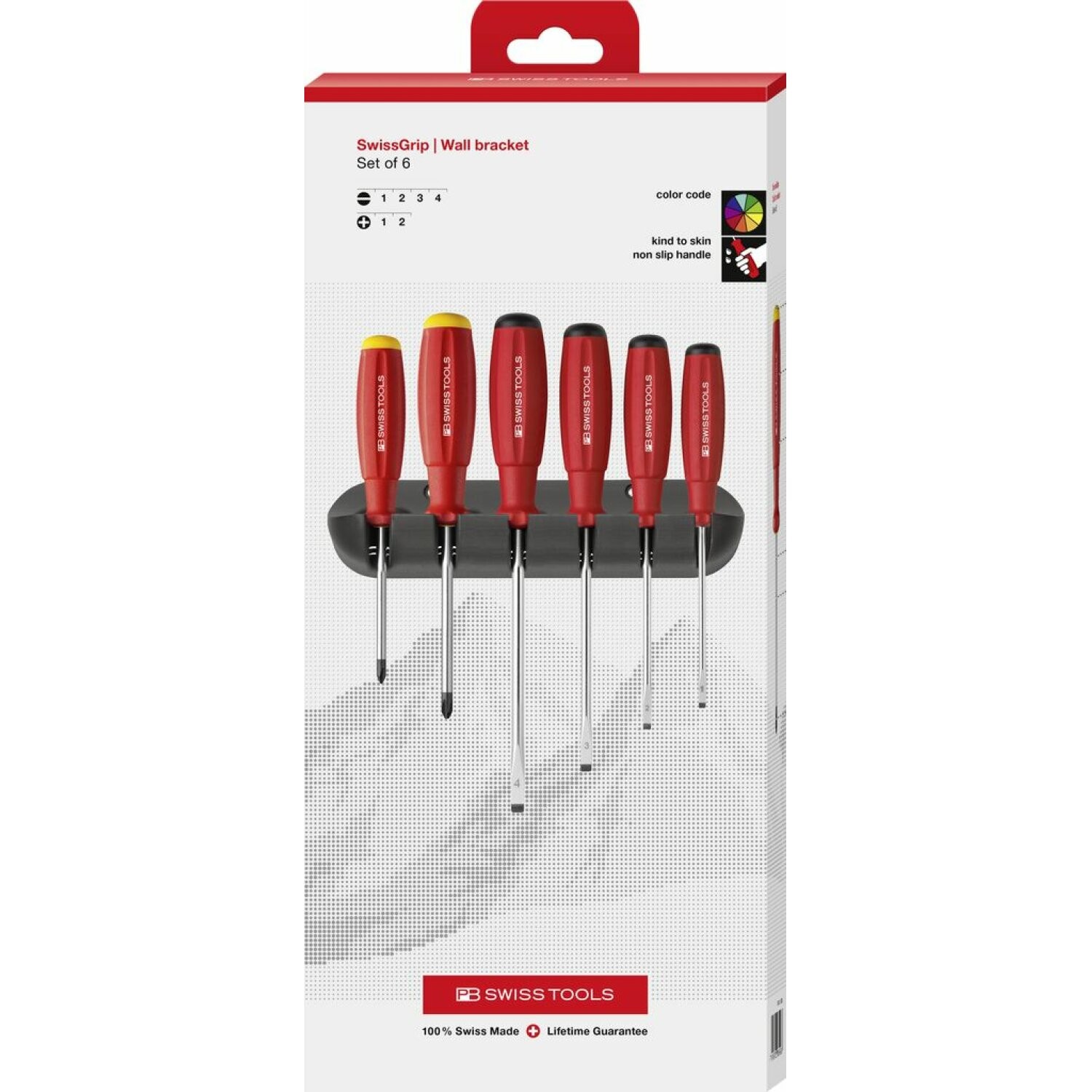 PB Swiss Tools PB 8244.CBB SwissGrip Screwdriver Set, Slotted & Phillips, 6 pcs