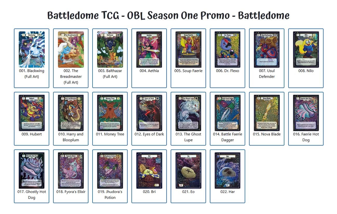 Neopets Battledome TCG - OBL Season One Promo (Choose Your Card!)