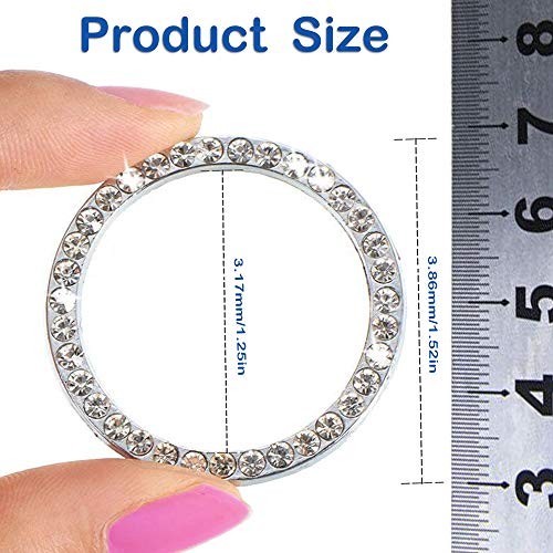 2pcs Bling Car Engine Start Button Cover Diamond Crystal Push 2Pcs Crystal