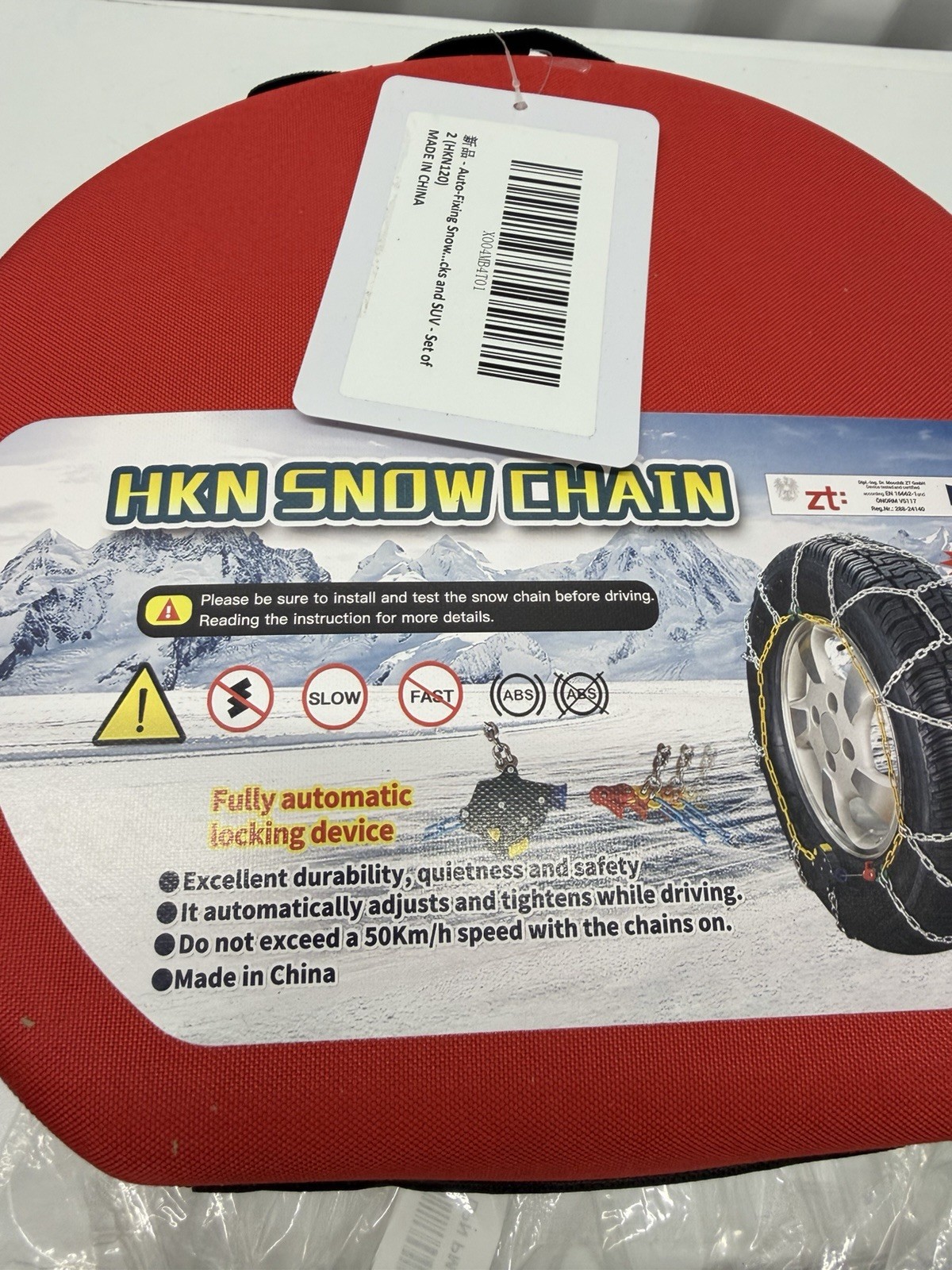 Auto-Fixing Snow Tire Chains 30s Quick Fit Easy Installation Pick up, Car HKN120