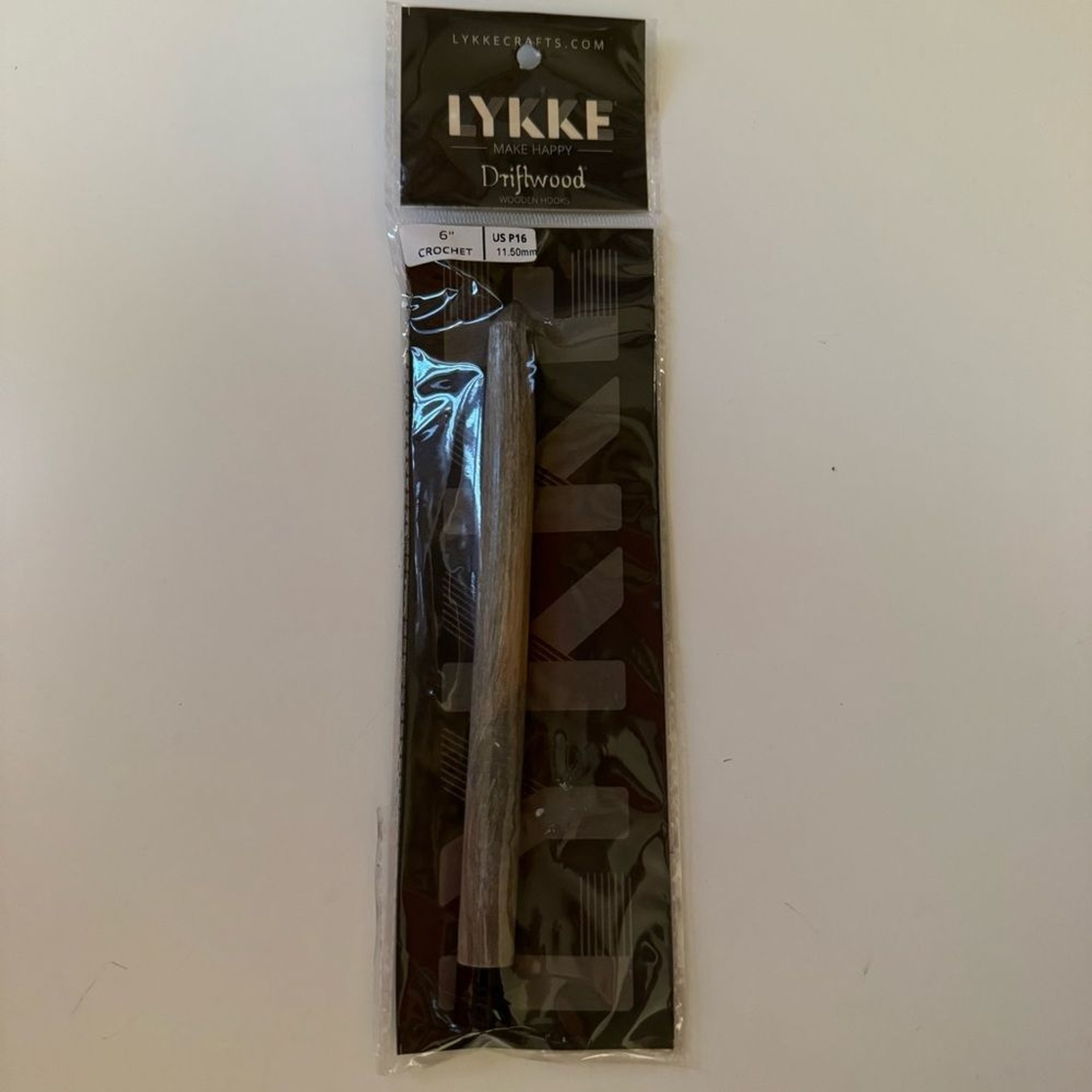 NIP LYKKE Driftwood 6” Crochet Hook US Size P16 11.50mm