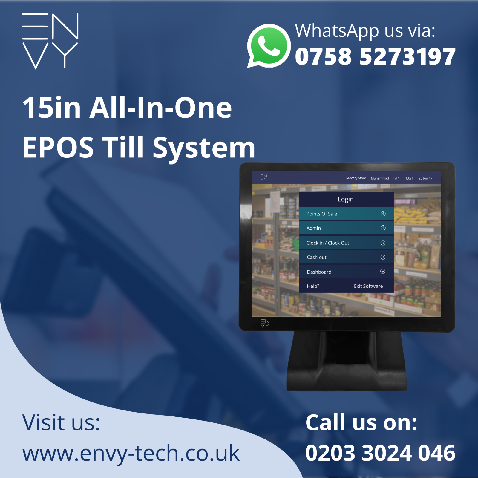 15" Touchscreen POS Cash Register Till System For Pharmacies
