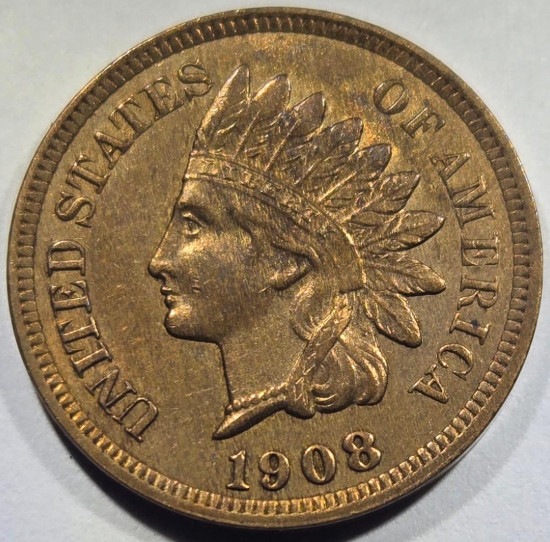 1908 Indian Head Penny MS Uncirculated Antique Indian