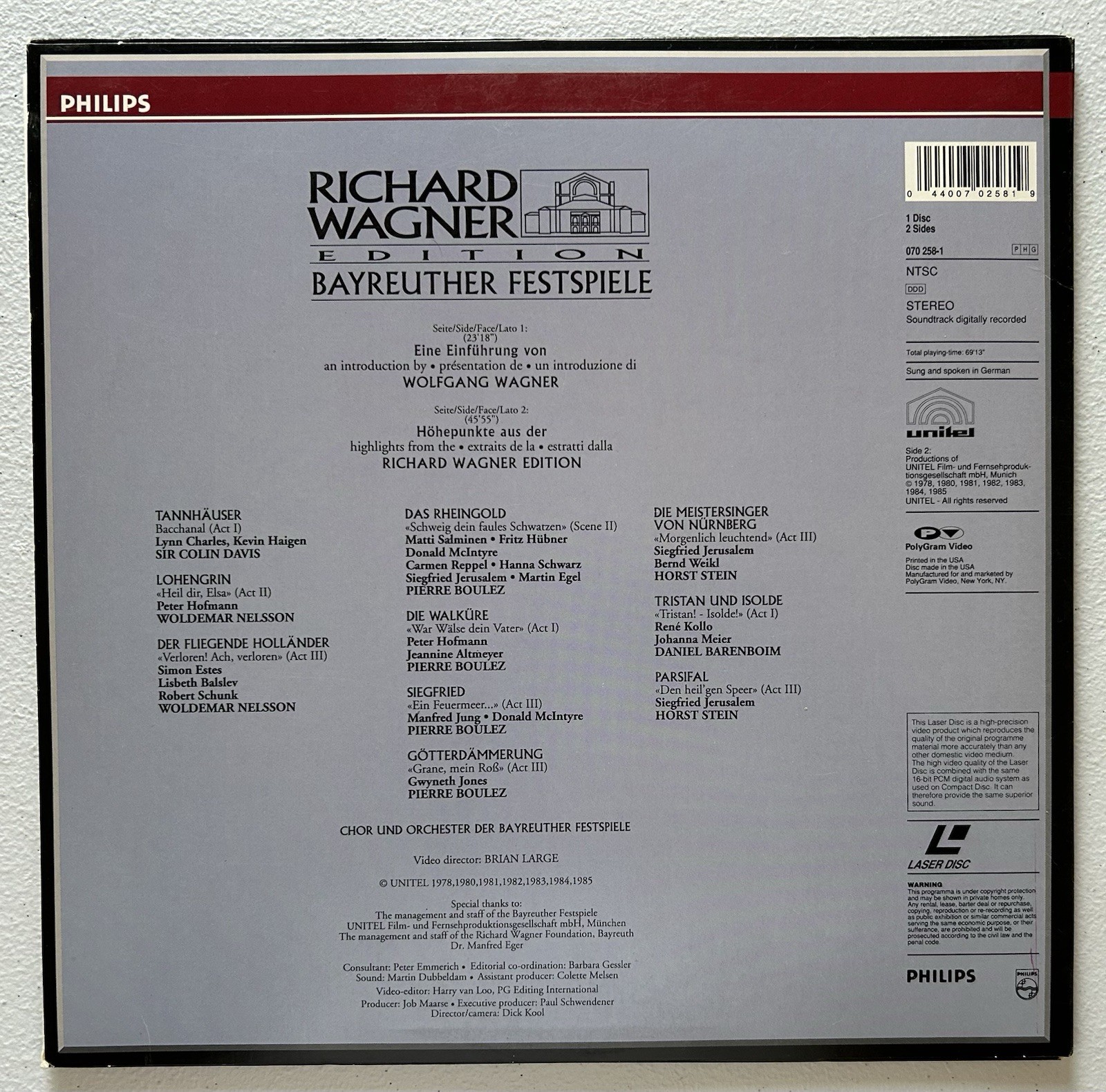 Wagner in Bayreuth (Laserdisc)