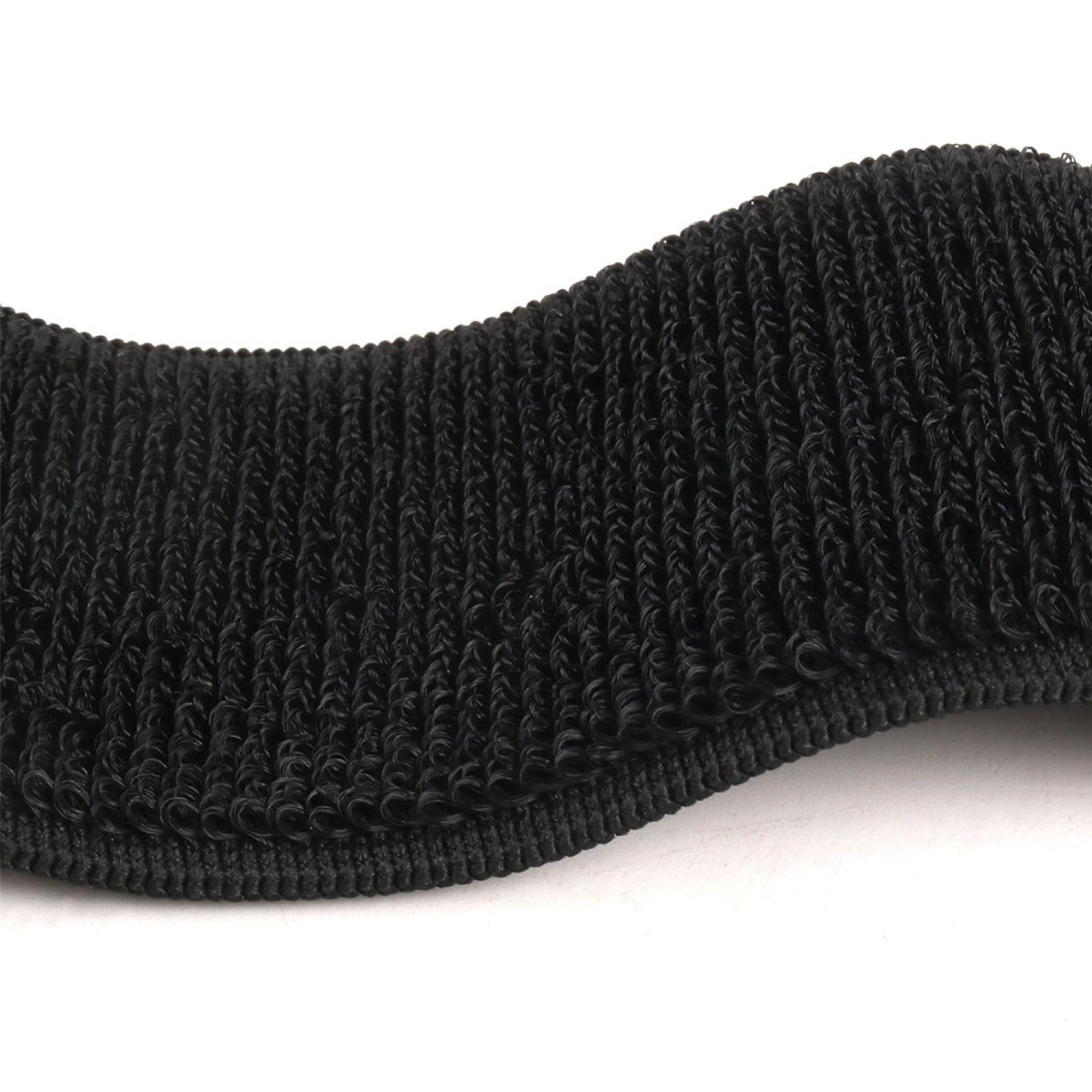 Luggage Nylon Elastic Cable Organizer Hook Loop Tie Strap Black 2.5 x 40cm 2pcs