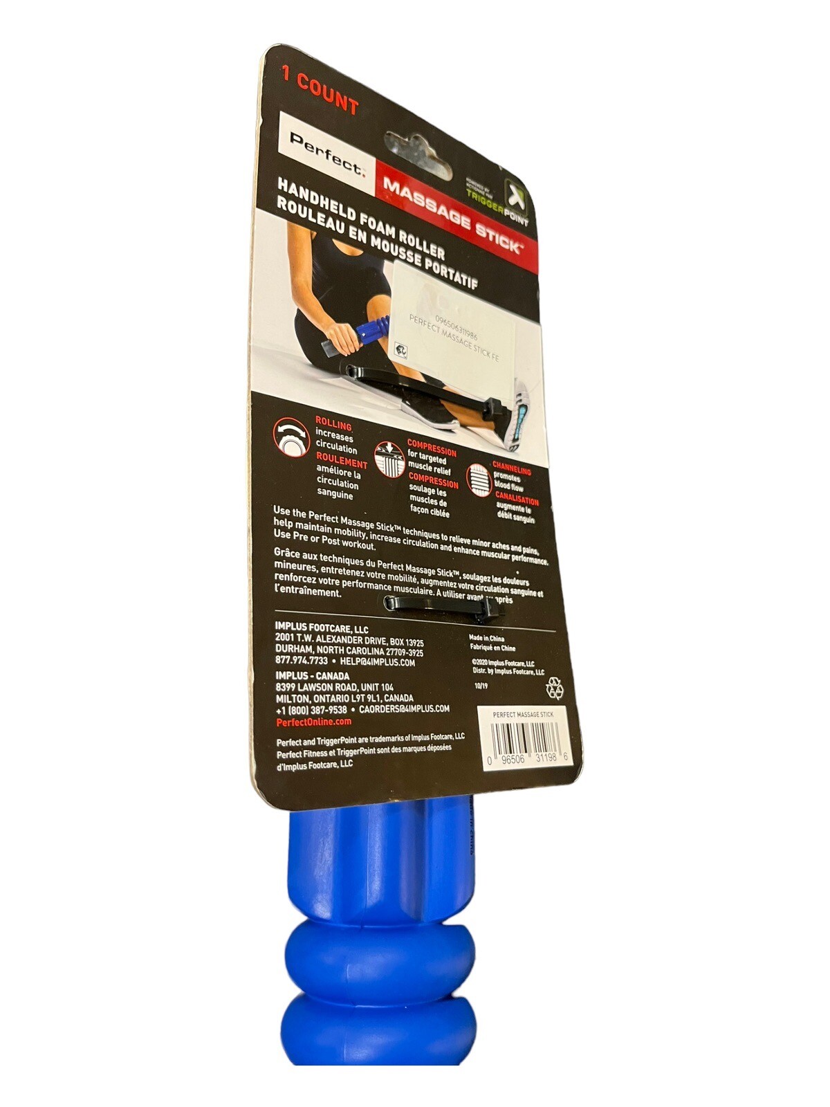 Perfect Massage Stick Foam Roller/Trigger Point Performance Therapy 20" New