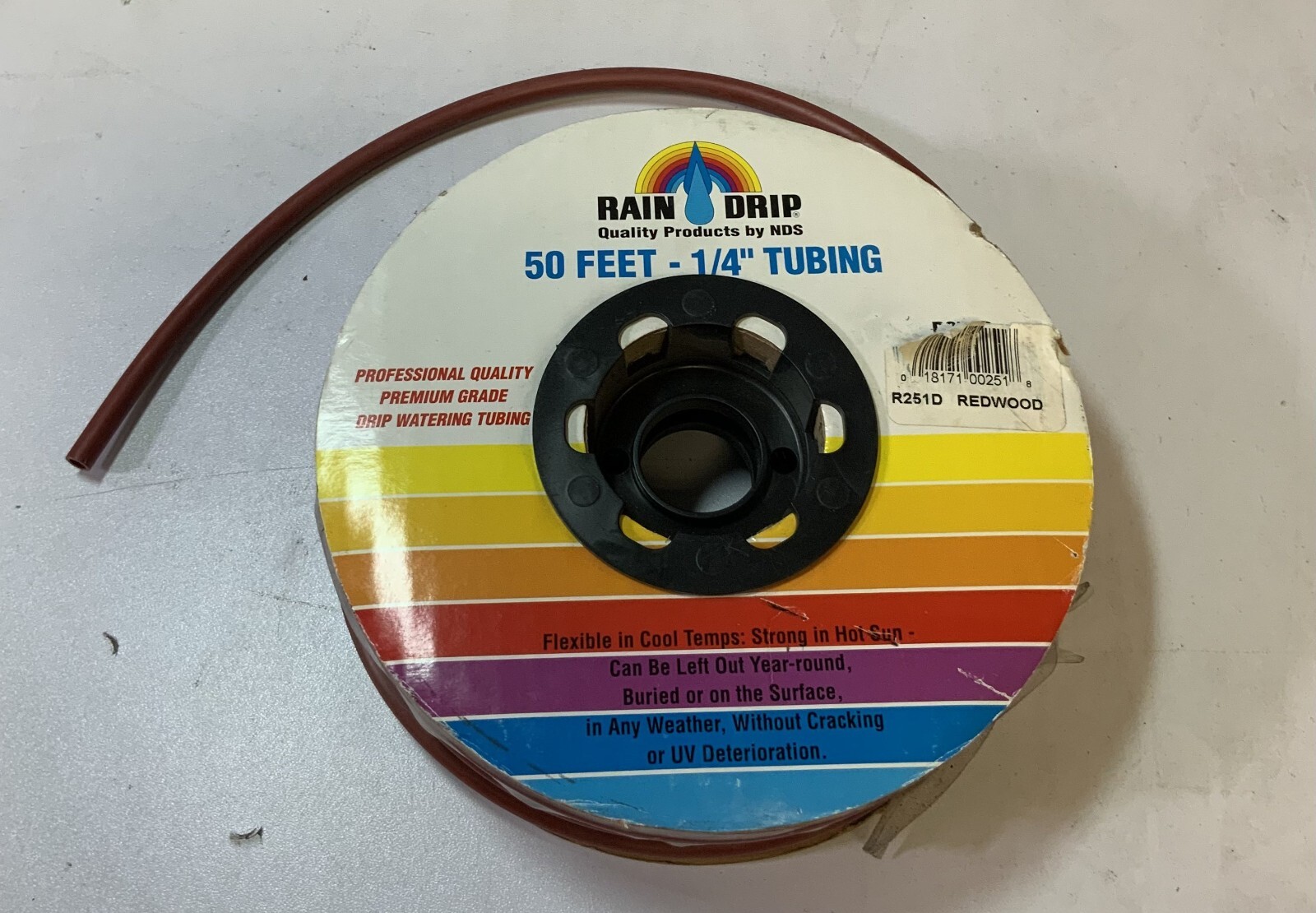 Raindrip R251D 1/4-Inch Tubing with 50-Feet Coil Irrigation Tube, Redwood "D1D"