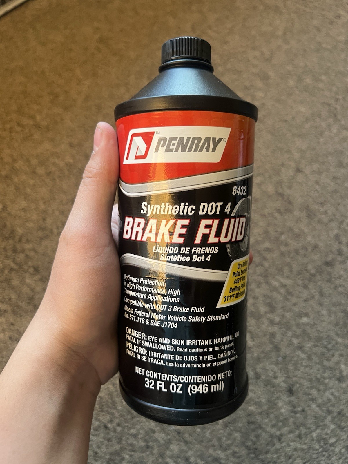 Penray Synthetic Dot 4 Brake Fluid 32 oz Bottle