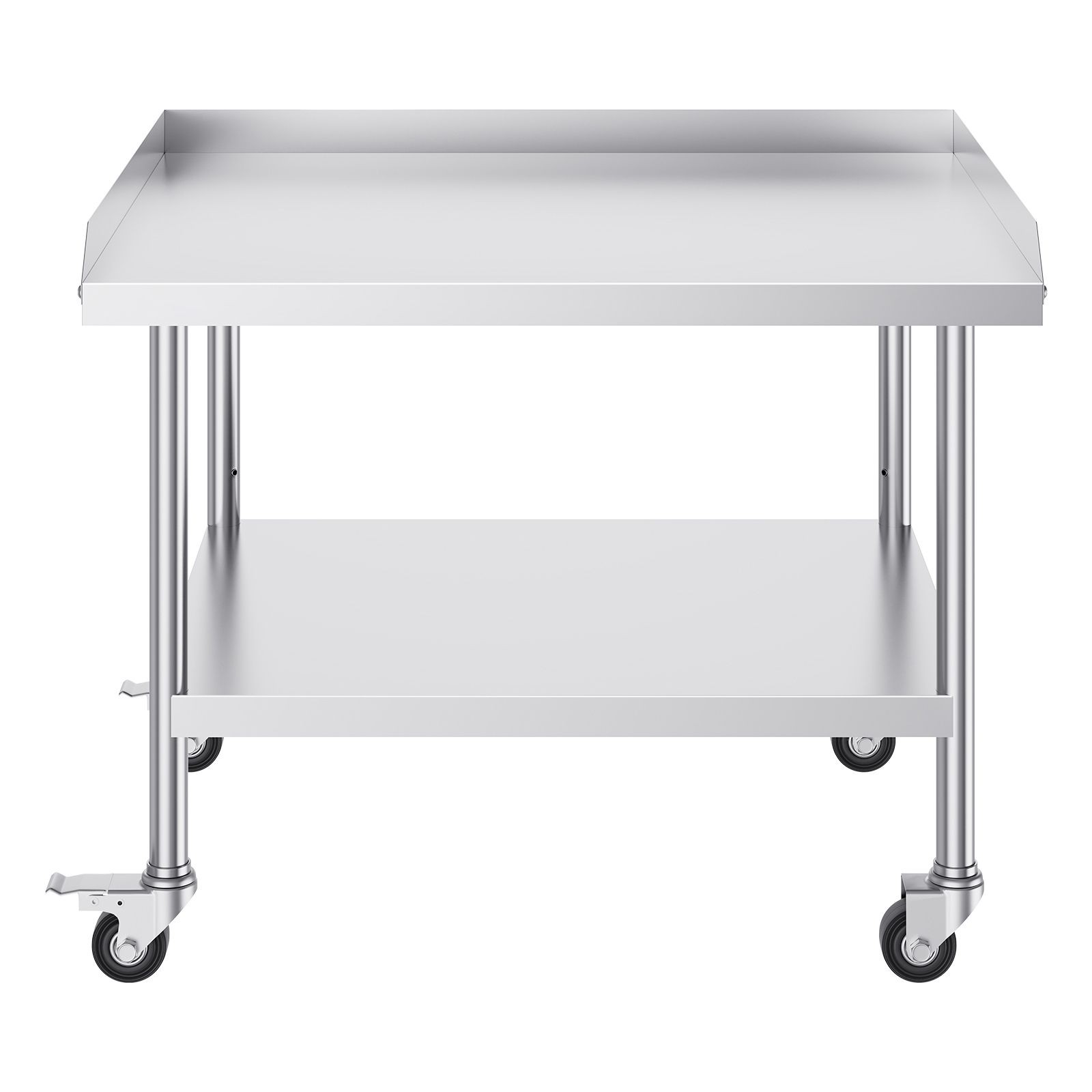 30x36in Stainless Steel Work Table with 3-Sided Backsplash
