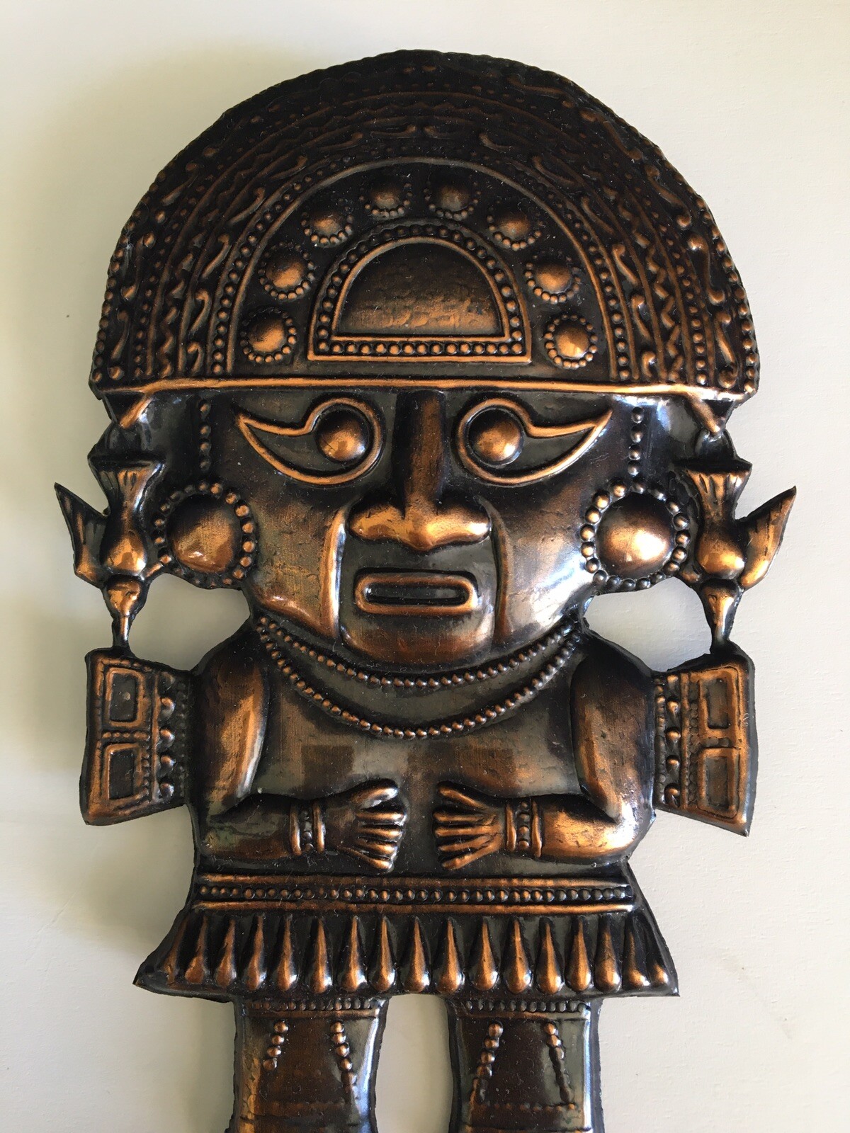 Industria Peruana Tumi Ceremonial Knife Copper Brass Wall Decor 12"