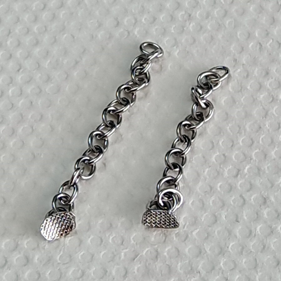Dental Orthodontic Traction Button Chain Mesh Base Rectangle Silvery