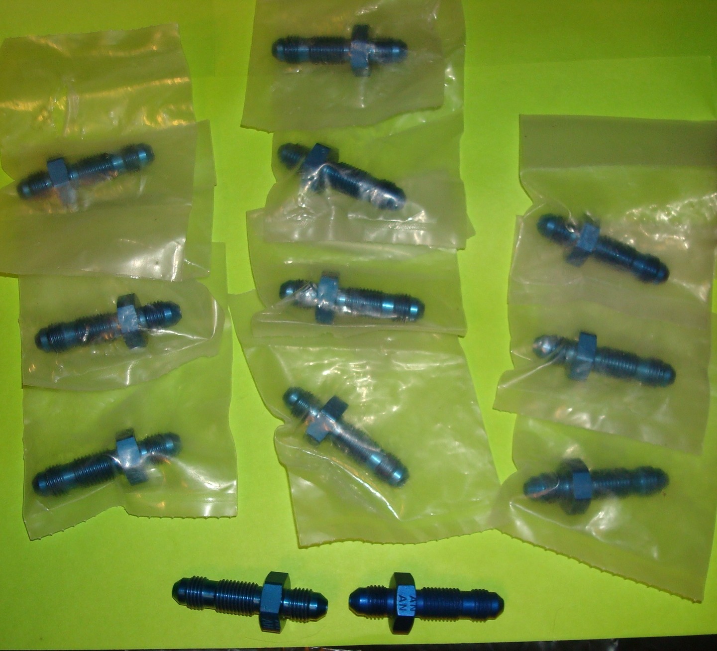 4AN ALUMINUM BULKHEAD FITITNG LOT OF 12