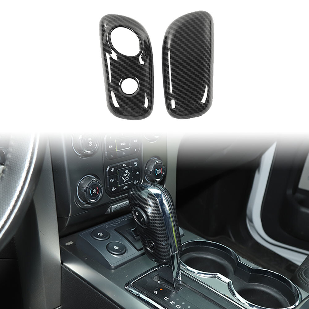 for Ford F150 2009-2014 Gear Shifter Head Trim Cover Shift Knob Carbon Fiber