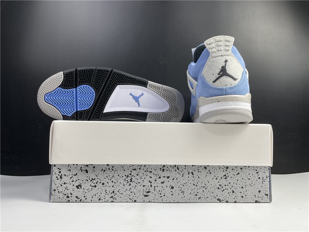 US 7-12 Jordan 4 "University Blue" Retro Men's Mid Top Basketball Shoes