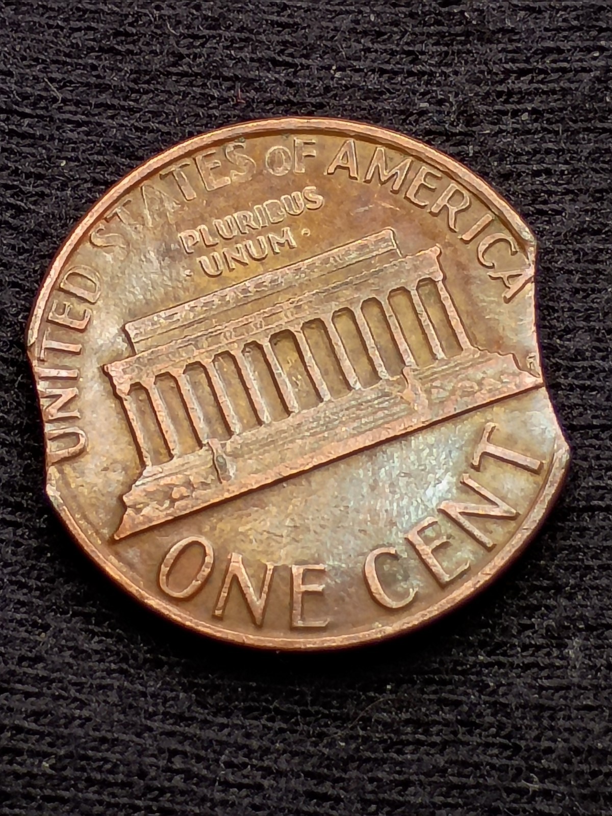 1983 Lincoln Cent Double Clipped Planchet #144