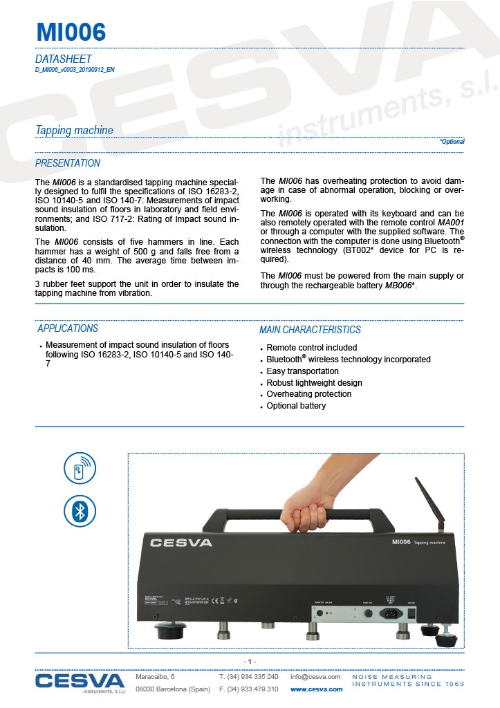 CESVA MI006 Tapping Machine