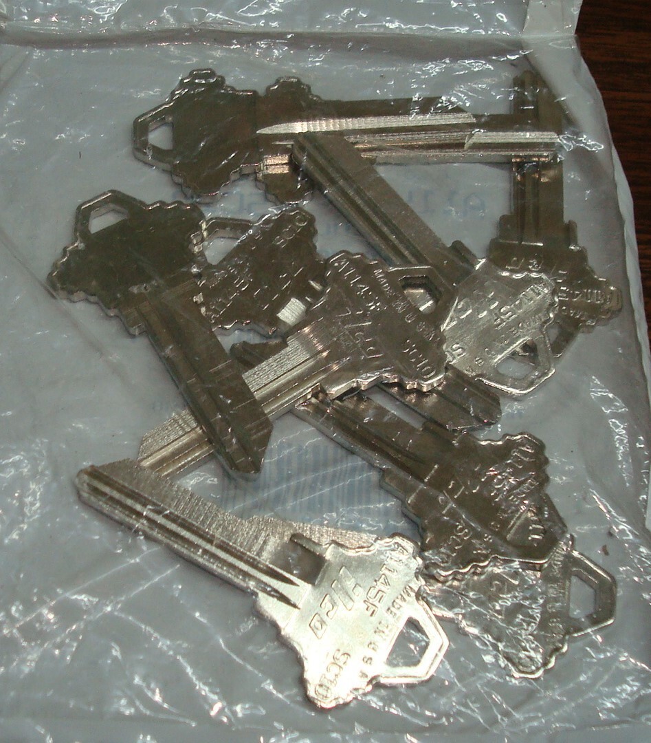 LOT of  10 KEYS   Kaba Ilco A1145f Sc10 Key Blank, Brass, Schlage Lock