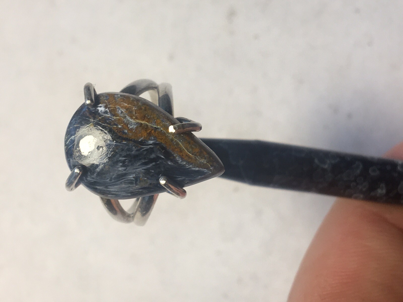 Size 7 Sterling Silver Pietersite Ring