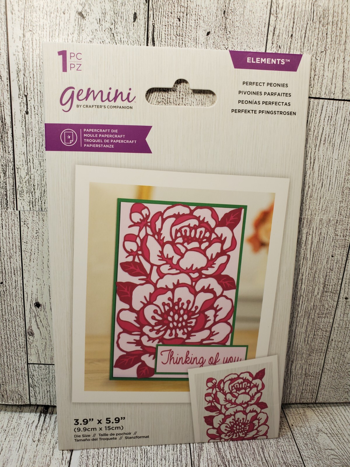 CC1 Crafters Companion  Elements Perfect Peonies Floral Background Panel Die New