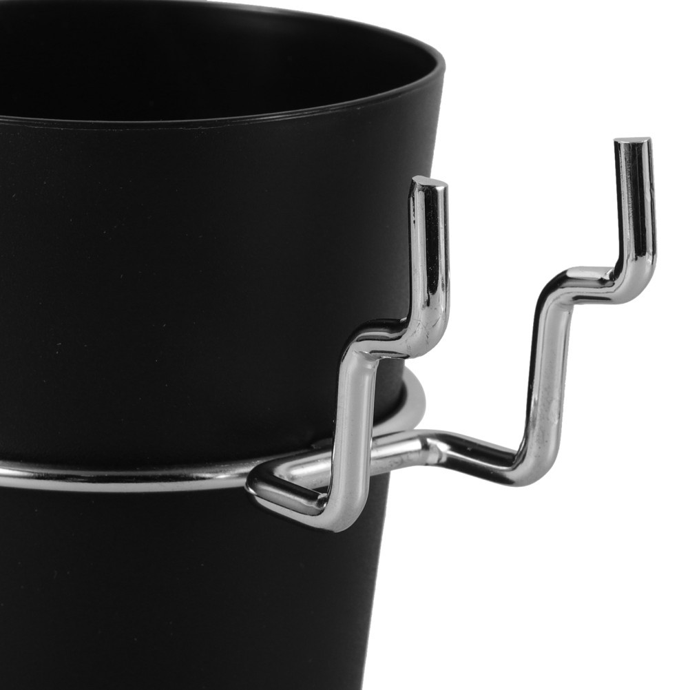 2Pcs Multi-Function Pegboard Cup Holders Black Metal Durable for Home Workshop
