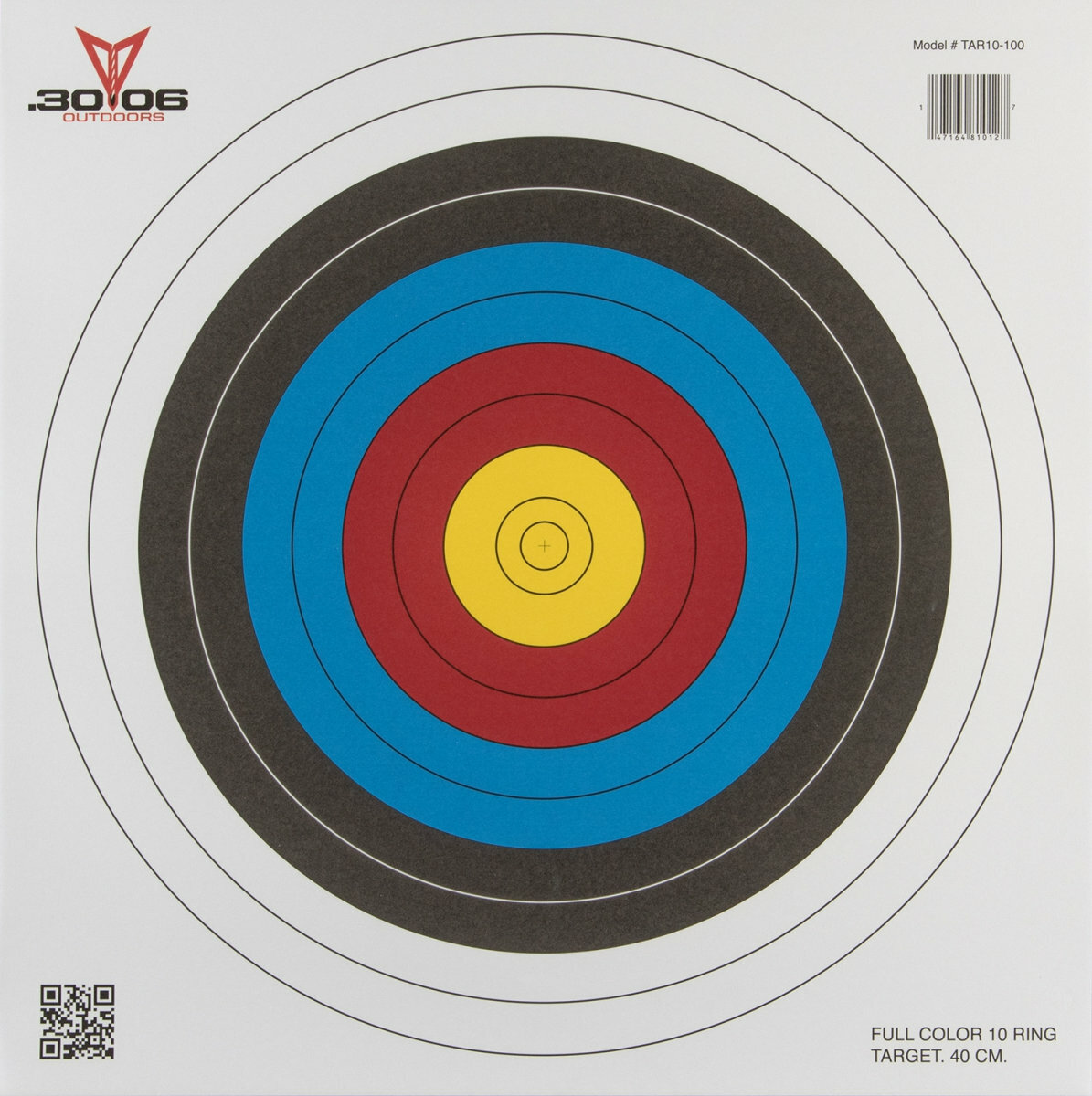 30-06 25pk- Official-Sized 40cm 10-Ring Paper Face Archery Target!