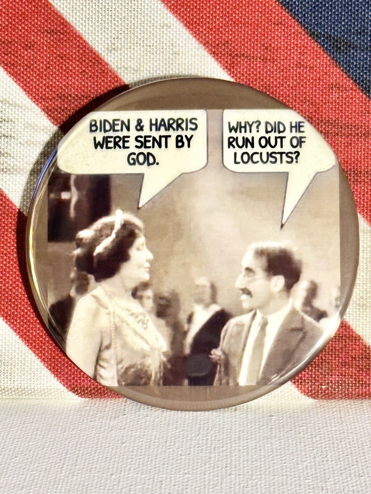 Trump 2024 Anti-Democrat "Satire" Political Campaign "MAGNET BUTTON" - 3" Round