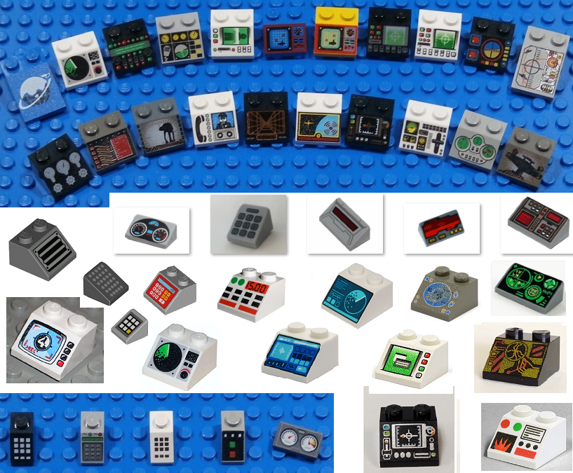 LEGO CONTROL PANEL GAUGE SLOPES ~ Radar Keypad Screen Phone Vent NEW