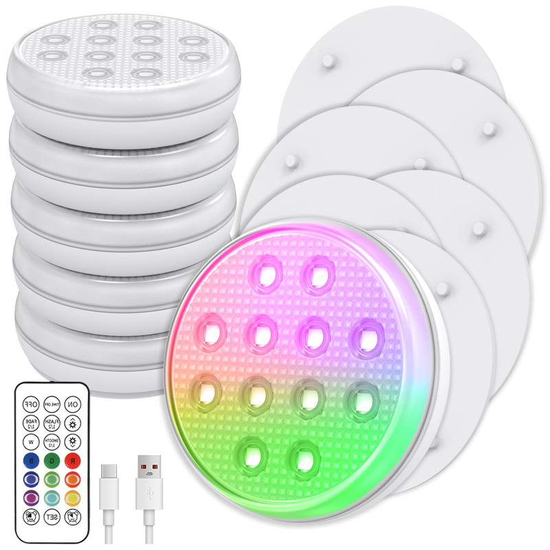 Tiudbeu Pool Lights Submersible Led Lights Remote Ip68 Waterproof 16 Color