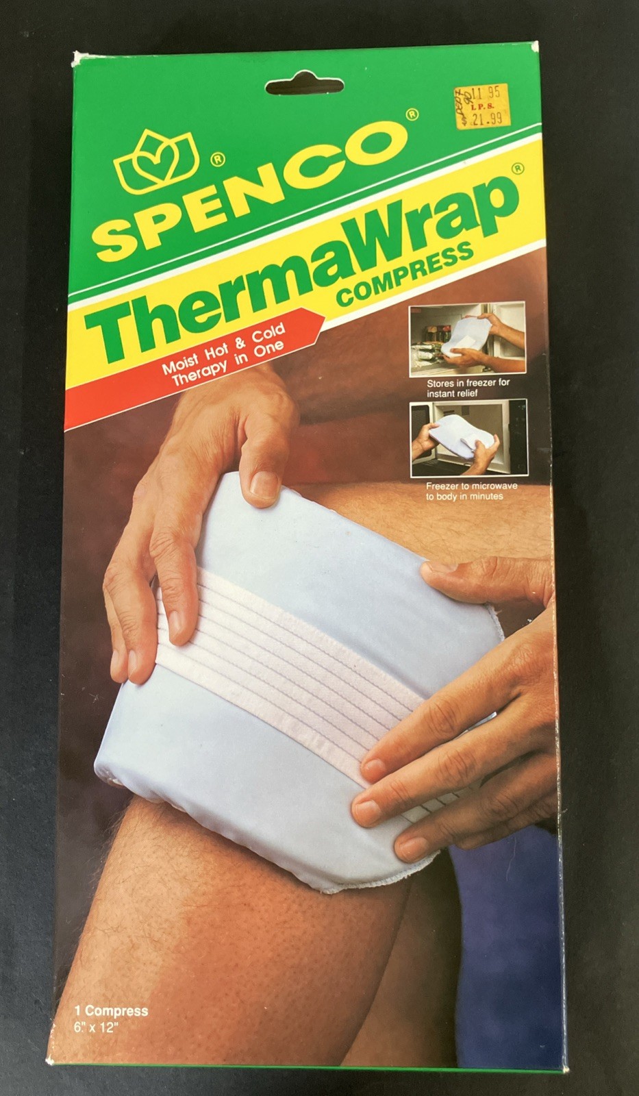 Vintage Spenco ThermaWrap Compress Moist Heat Cold USA Made 6"x12" NOS 1994