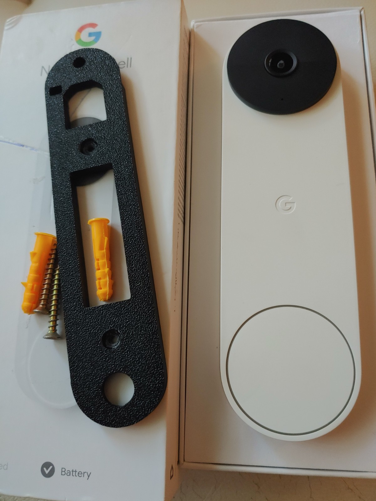 Complete Google Nest GWX3T WiFi Smart Video Doorbell (Battery) - White- DOORBELL