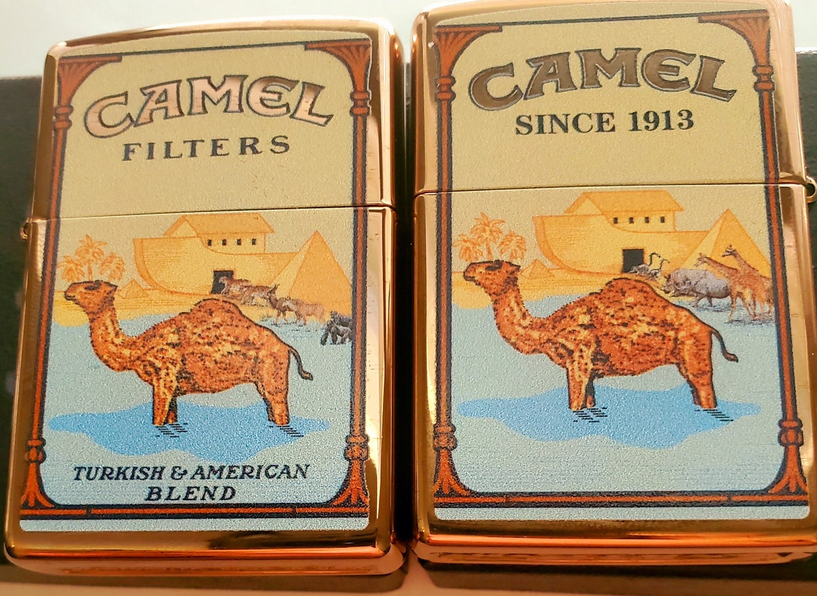 ZIPPO CAMEL Noah's Ark CZ ROSE GOLD CASE LIMITED EDITION 50 MADE zippo 2 Sided!