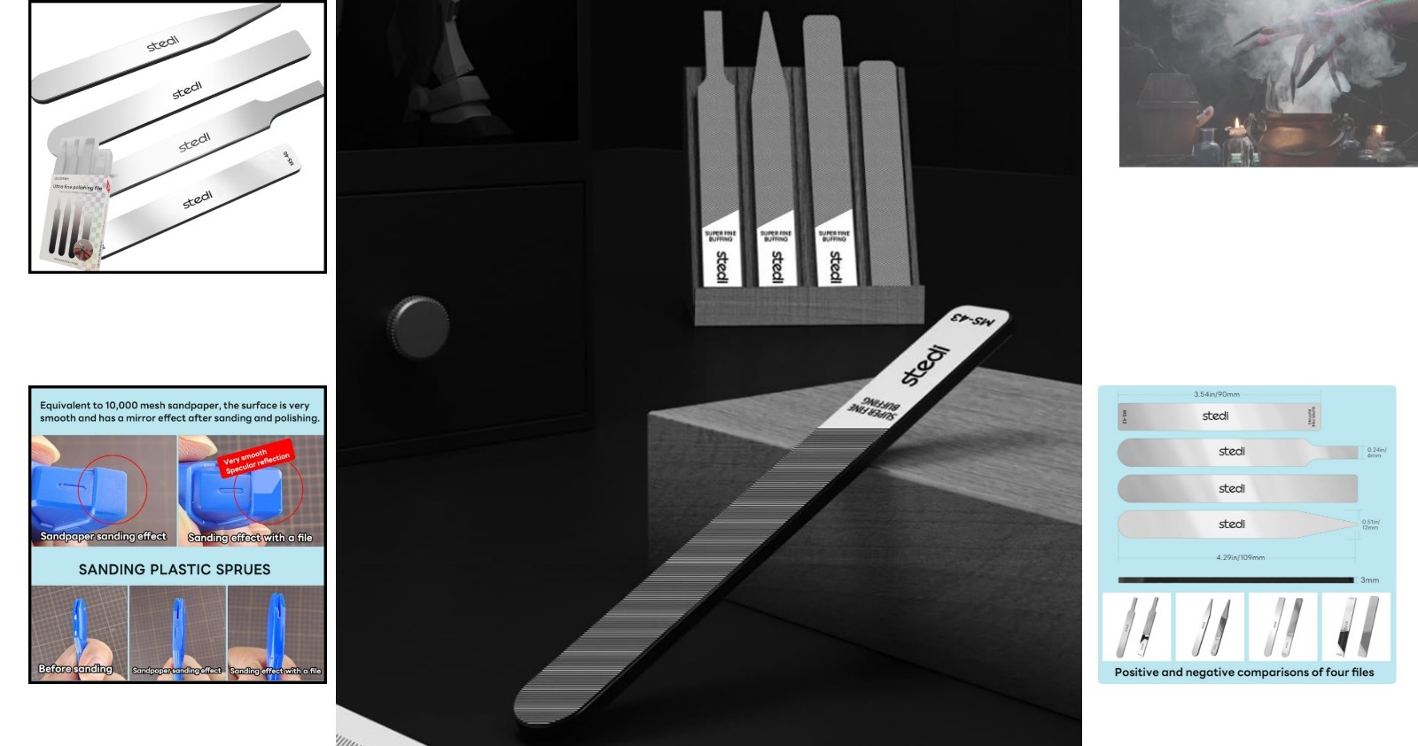 Precision Grit Glass Files Set - Ultimate Tool for Plastic & Resin Models