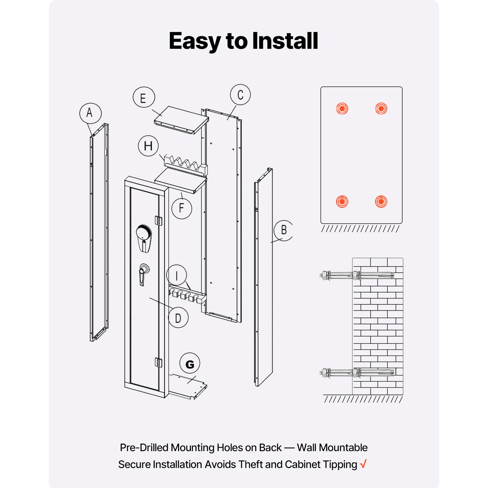 Uimoso Secure Gun Storage with Digital Lock & Adjustable Racks, Assembly Needed