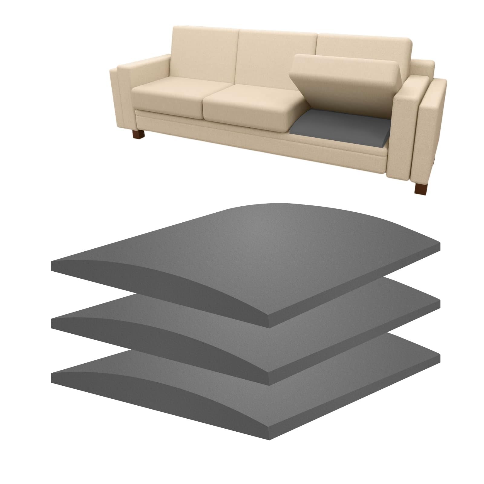 3 Pack Couch Sofa Cushion Support 20x 20 Foam for Sagging Seat-High Density