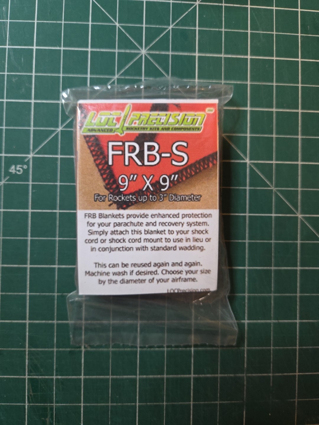 LOC Flame Resistant Blanket For Model Rockets 9.0"X9.0" For Up To 3" Tubes