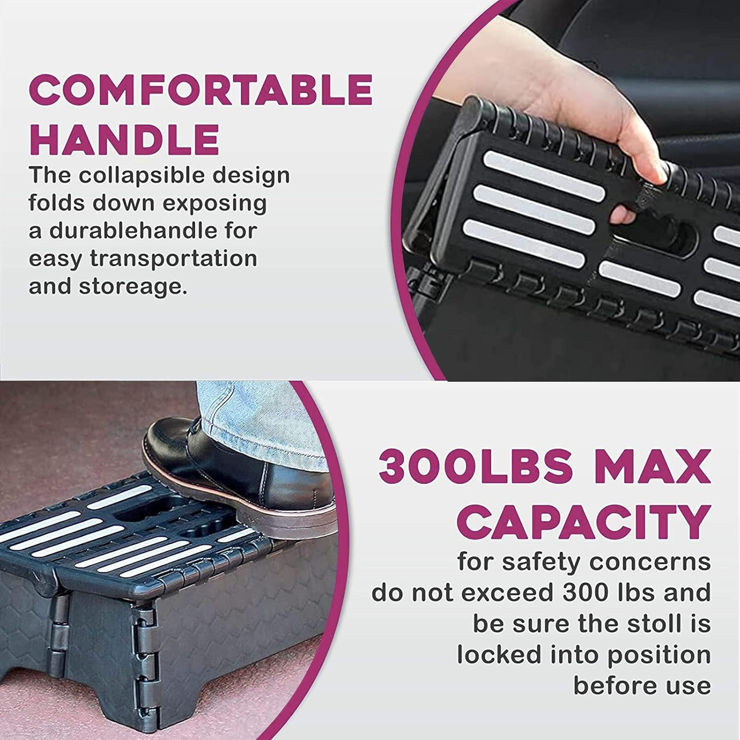 5 Inch Folding Step Stool - Portable Step Stool for Adults - Stepping Stool for