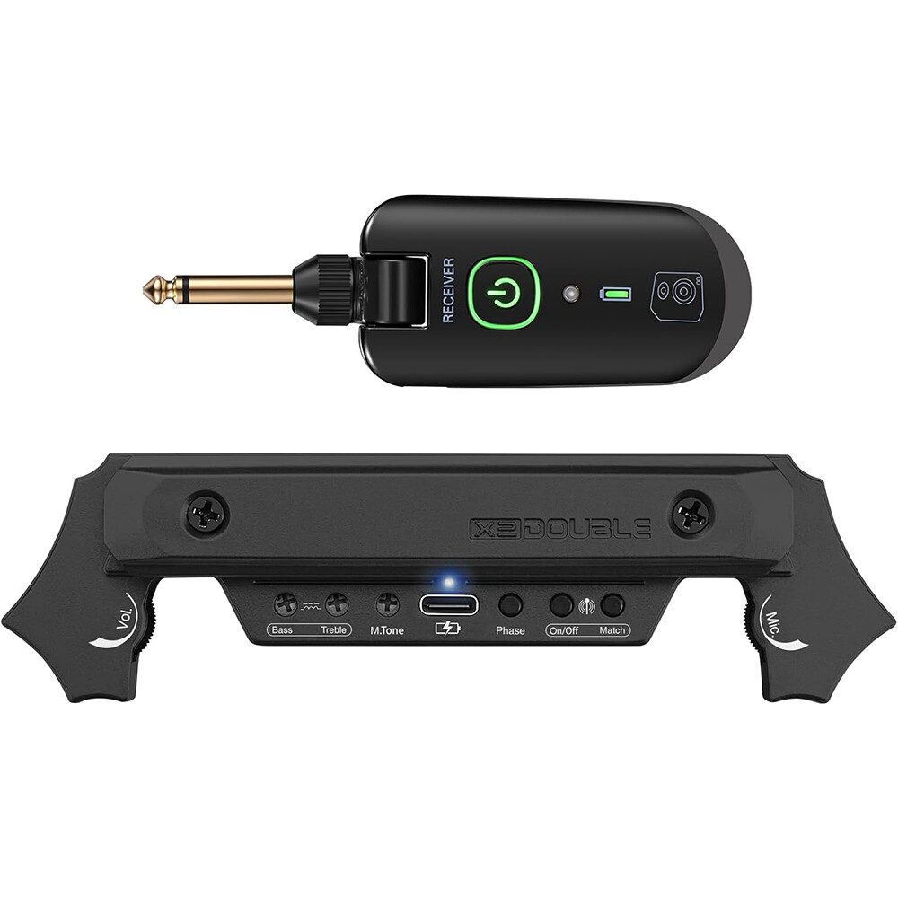 DOUBLE X2 Wireless & Wired Acoustic Guitar Pickup System Soundhole Pickup J1P3
