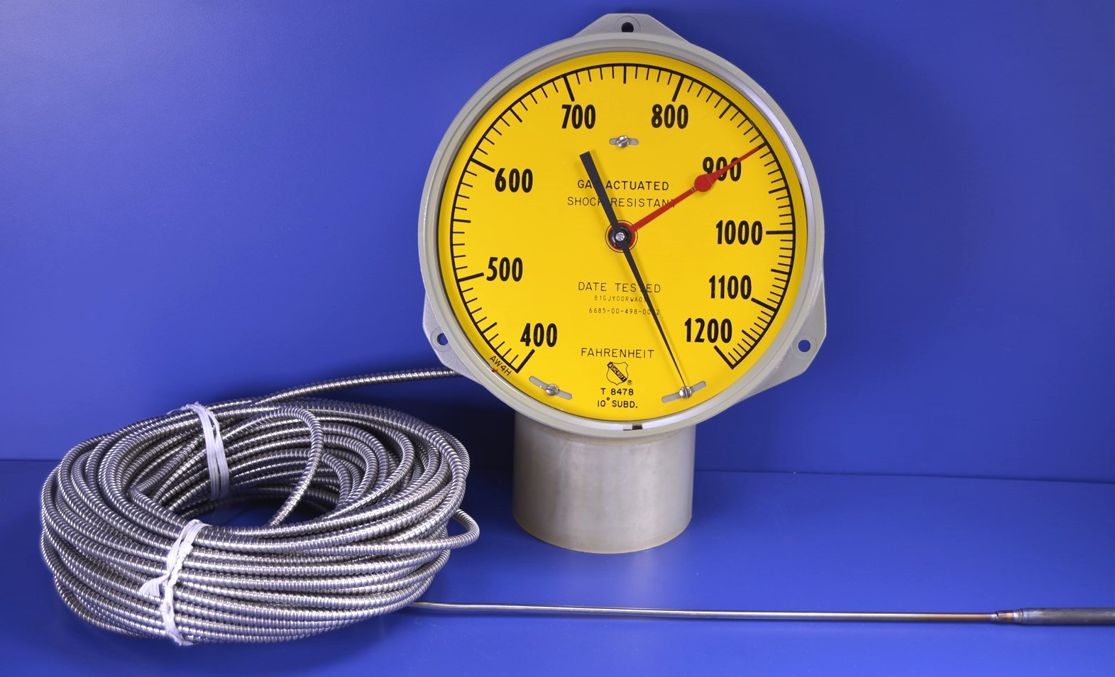 Weksler Gas Pressure Gage. 400F-1200F Capillary=780" Dial=8.5" 81GN-N00R-W65Y